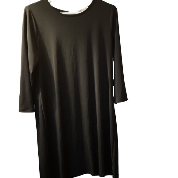 Michael Kors Classic Women’s 3/4 Sleeve Shift Dress Black Size M Zipper Back - Picture 1 of 5